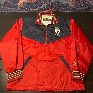 Women’s Red and Navy Varsity Pullover Jacket